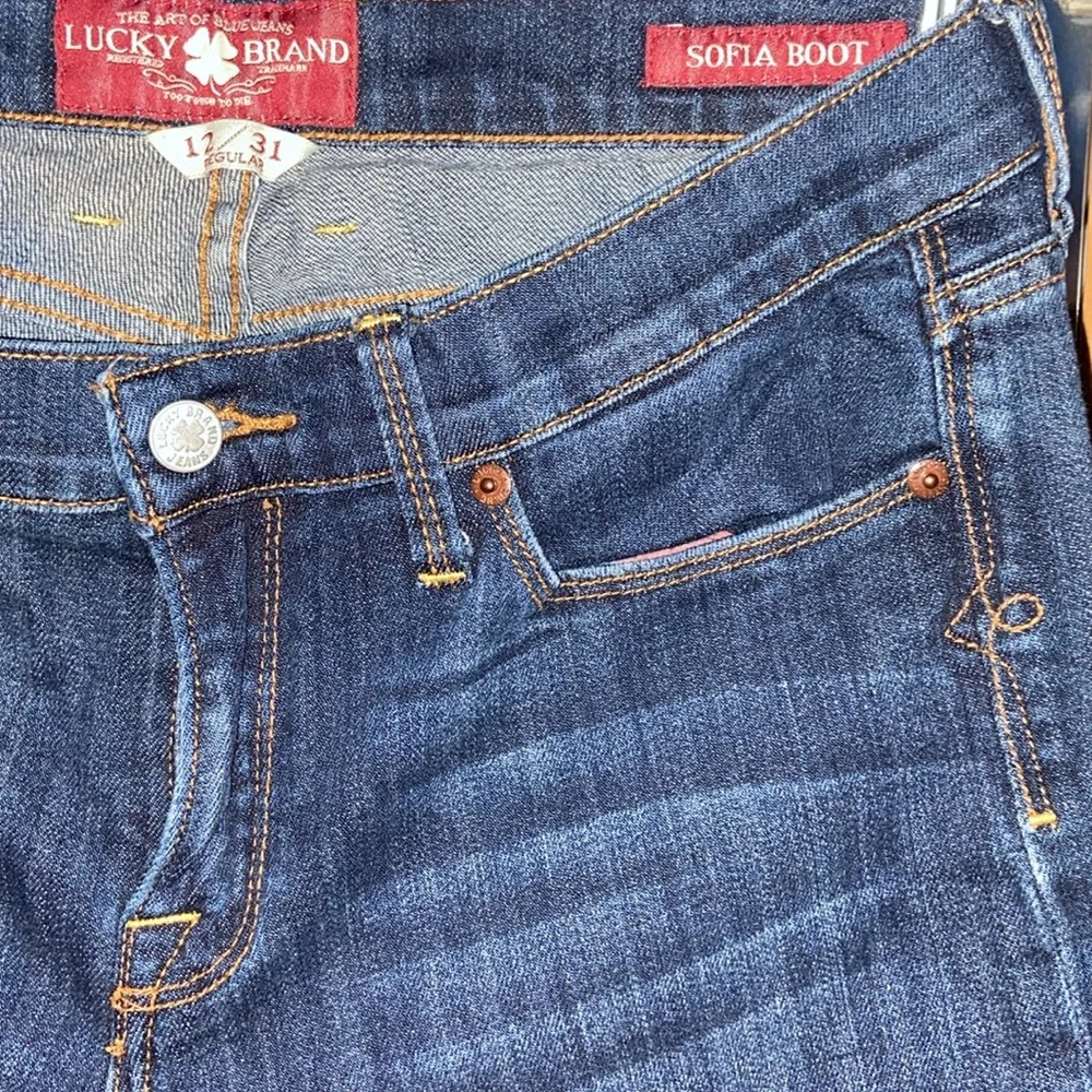 Lucky brand dark rinse Sofia boot jeans size 12 regular
